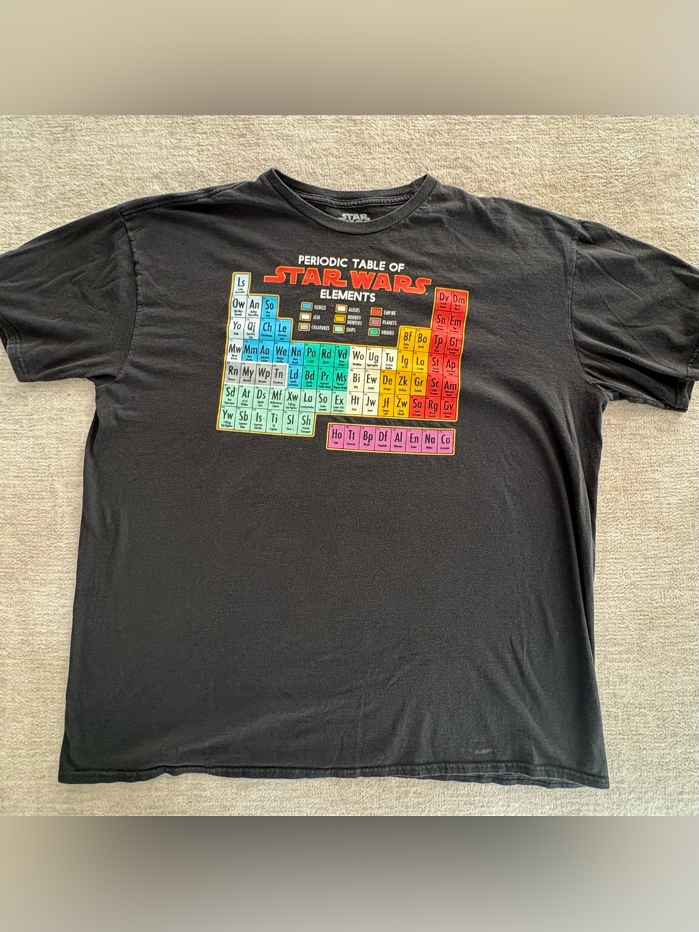 Star Wars Periodic Table Elements Graphic Tee Black Men’s 2XL